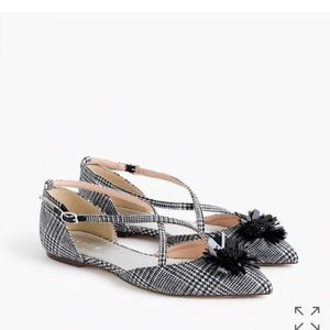 J crew Sadie cross strap flats in plaid